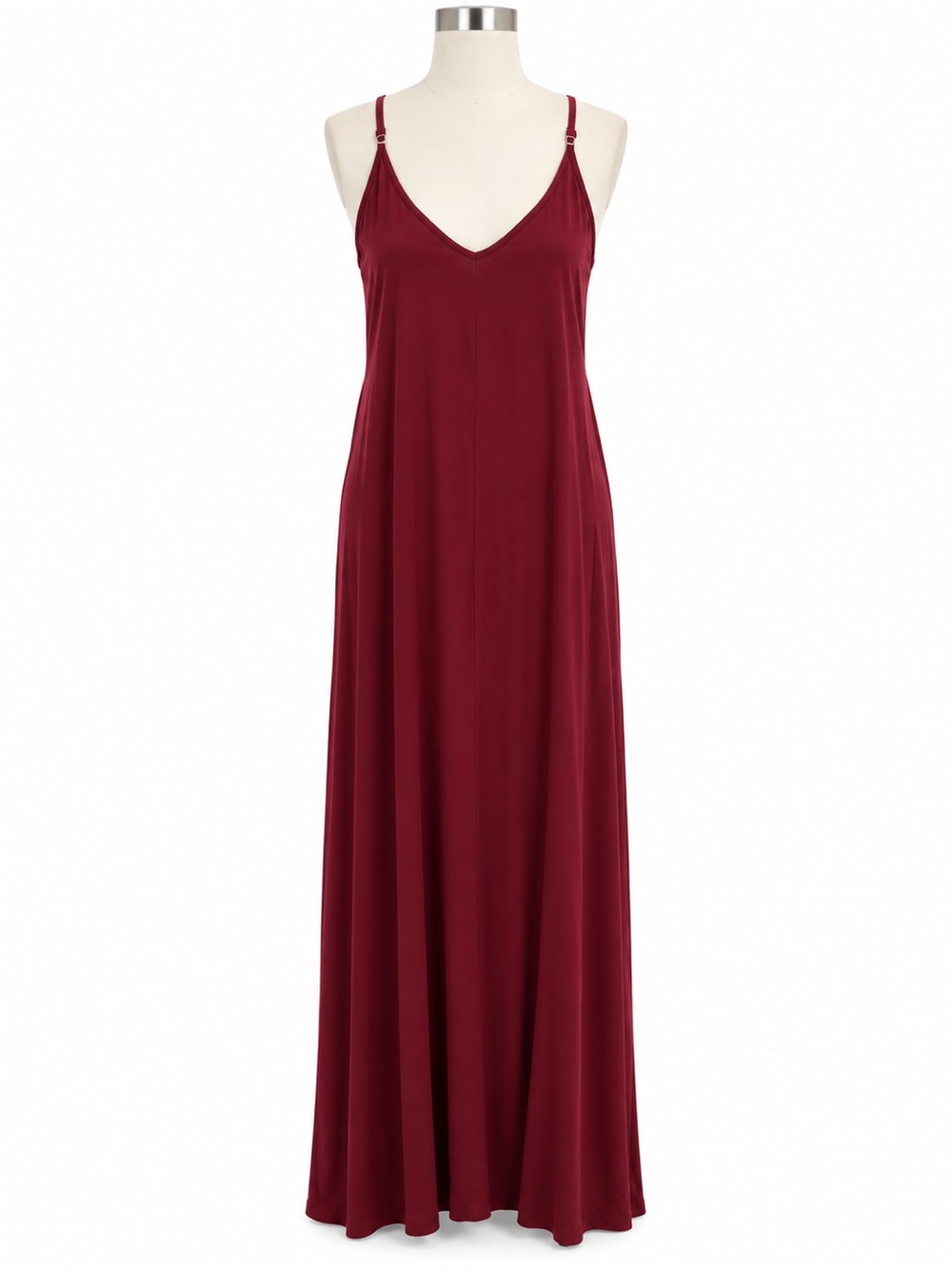 lovestitch Burgundy V-Neck Maxi Slip Dress
